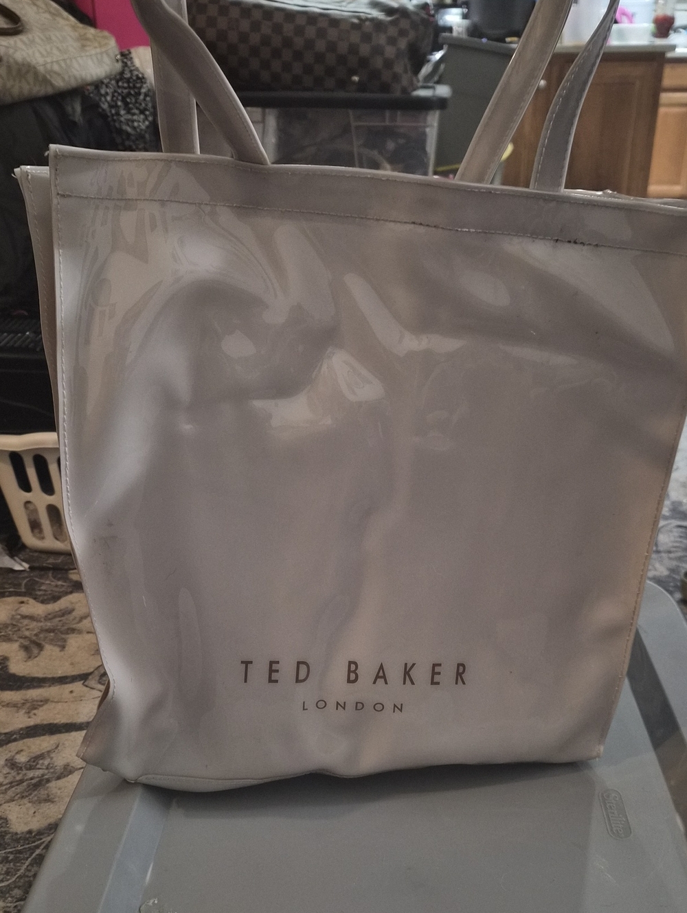 Ted Baker Cream Gloss Tote Bag with Dual Handles